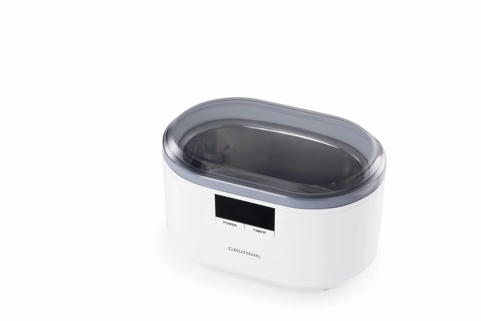 Grundig UC 6620 - Limpiador ultrasónico con temporizador, limpieza ultrasónica de alta eficiencia, principio de doble onda, depósito de agua de 500 ml, 50 W de potencia, soporte de reloj integrado,