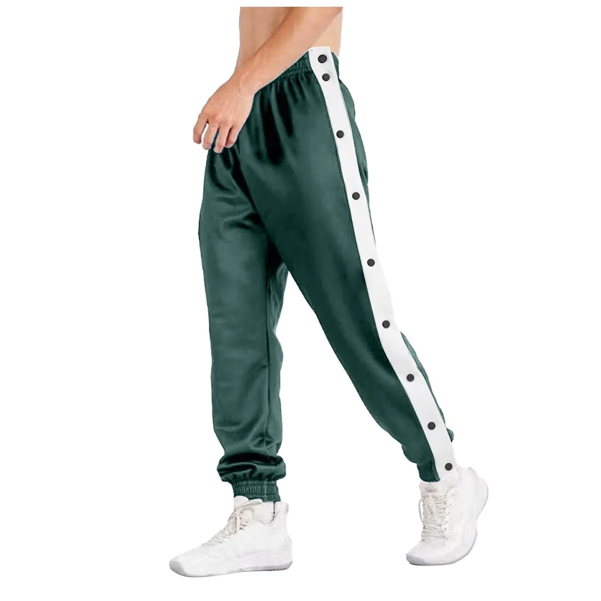 Generisch 2026 Pantalones de chándal de baloncesto con botones laterales holgados con puños elásticos