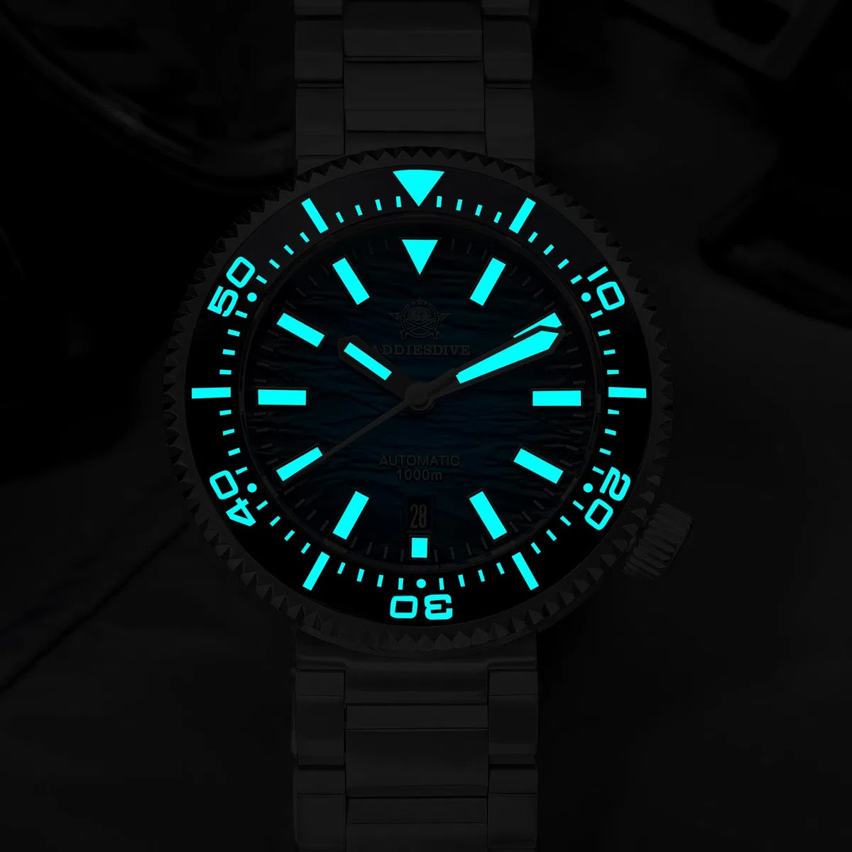 ADDIESDIVE Reloj de buceo automático para hombre impermeable 1000 m reloj con válvula de purga de helio NH35 cristal zafiro BGW9 luminoso