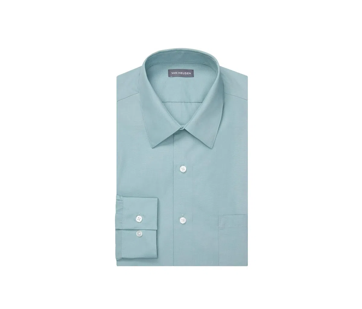 Van Heusen Camisa de Vestir Ajustada de Popelina Sólida, Sólida. 1 Unidad. Dobladillo Ajustado Popeline Sólido Camisa de Vestir Ajustada de Popelina sólida Hombre (Pack de 1)