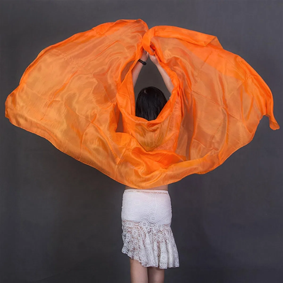 Velo de seda para danza del vientre 100% seda Performance Dance Color sólido Textura ligera velo chales mujeres bufanda disfraces accesorios velos danza del vientre 250 cm x 110 cm. Velos de seda para