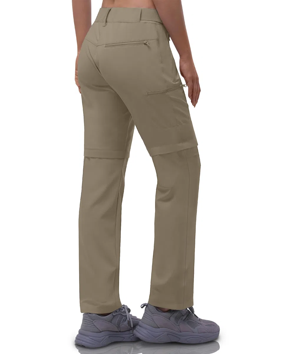 33,000ft Pantalones de senderismo con cremallera para mujer, transpirables, de secado rápido, elásticos, desmontables, con cremallera, para exteriores, de verano, para el trabajo