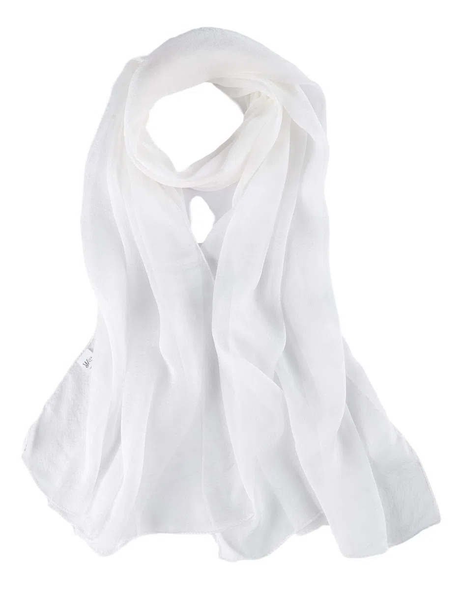 Bufandas y chales Bufanda, Pañuelo largo de gasa de seda multicolor for mujer(White 1)