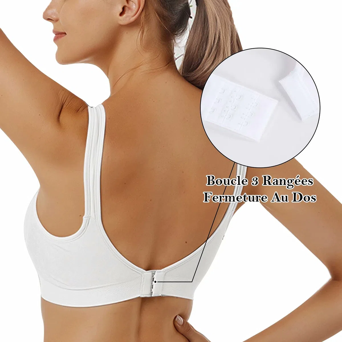 Vertvie Sujetador Deportivo Mujer 1/2/3 Piezas sin Aros con Almohadillas Sujetadores Cómodos para Diario Ejercicio Yoga Dormir(B-Negro+Blanco,M)