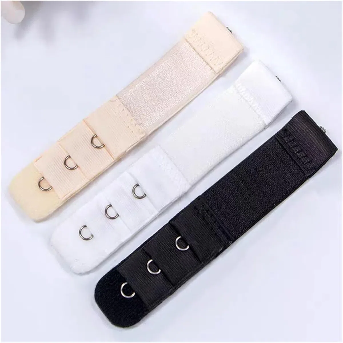 Sujetadores seguros, extensores versátiles, cierres giratorios, 1 fila y 3 ganchos, extensor de brasier, cierre de nailon, extensión de ropa interior, Blanco, 10Pc
