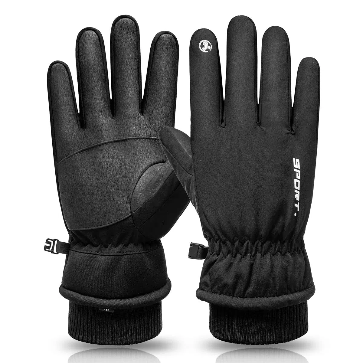 Guantes para Frio, EASYTAO Guantes Gruesos Nieve Impermeables a Prueba de Viento, Guantes de Pantalla Tactil de Invierno para Celular, Guantes Gym para Moto Ciclismo Correr