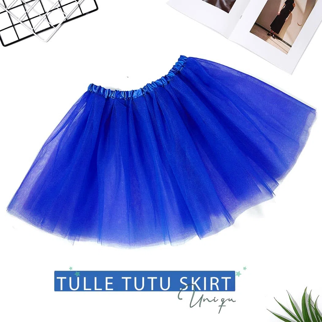 TWINKLEDE Falda tutú clásica de 4 capas de tul elástico para mujer para adultos y adolescentes