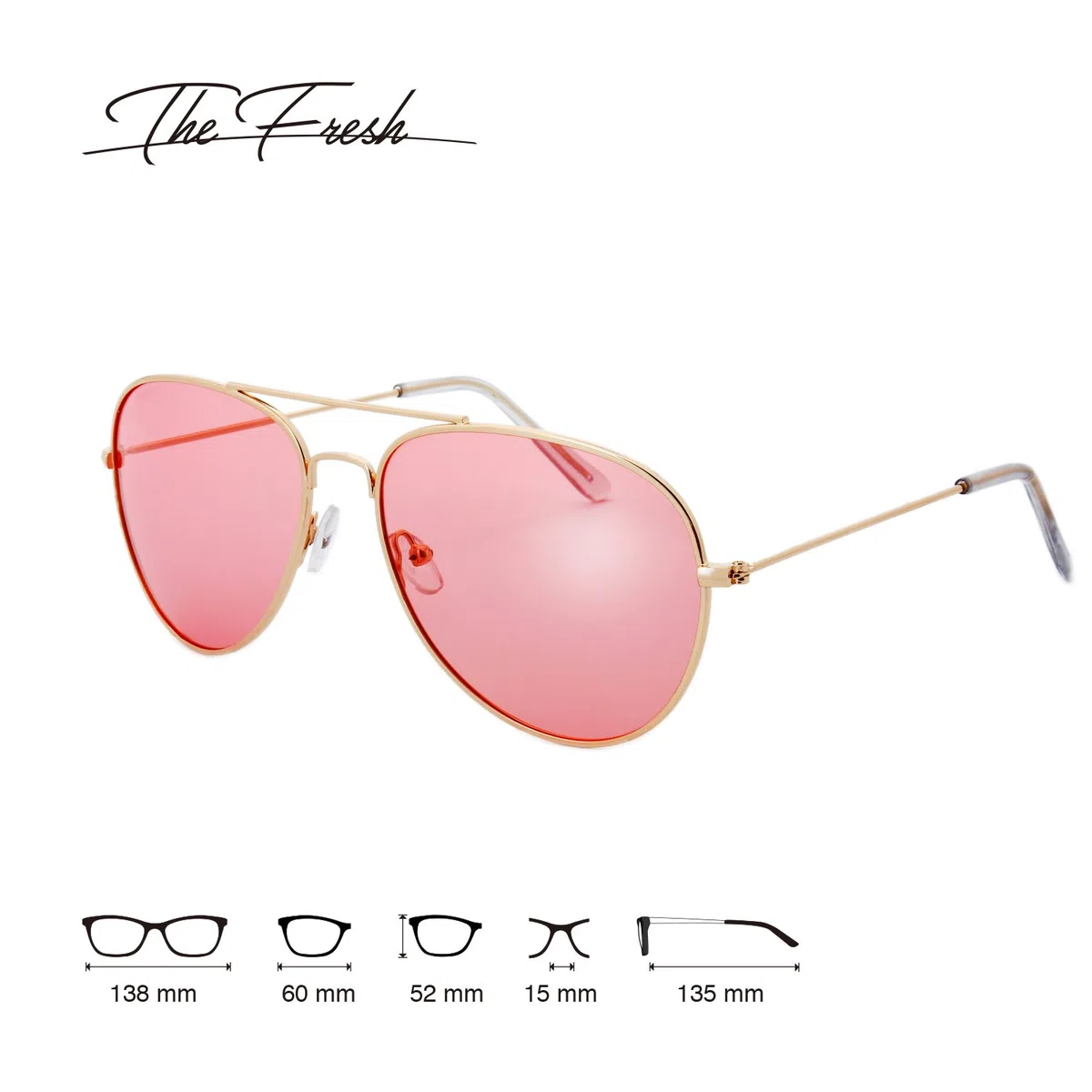 The Fresh Gafas de sol clásicas de aviador con marco de metal polarizado con caja de regalo