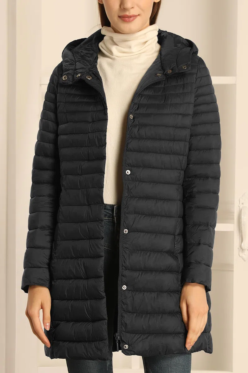 Giolshon Chaqueta Acolchada Ligera Para Mujer Largo Abrigo De Burbujas De Invierno Con Relleno De Algodón Slim Fit