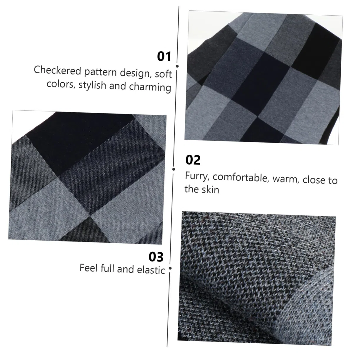 VALICLUD Bufanda de Lana a Cuadros para Hombre, Otoño E Invierno | Pañuelo Masculino, Uso Cómodo y Versátil, Diseño Chic y Estiloso, Adecuado para Estaciones Templadas