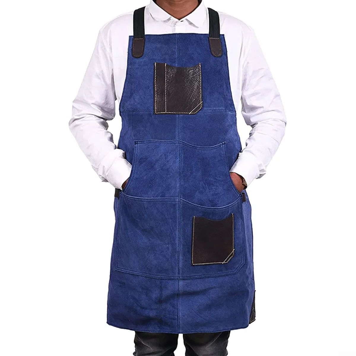 FABULETTA Delantal de fieltro de doble cara con cuero PU,correas ajustables, varios equipos de protección para soldadura, carpintería y cocina