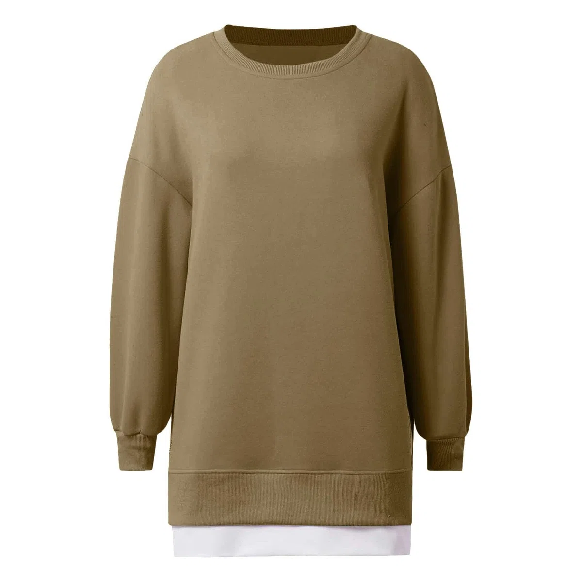 Sudadera Mujer Sin Capucha，Sudadera Informal de Manga Larga sin Capucha con Cremallera Frontal y Cuello para Uso Diario en Color sólido