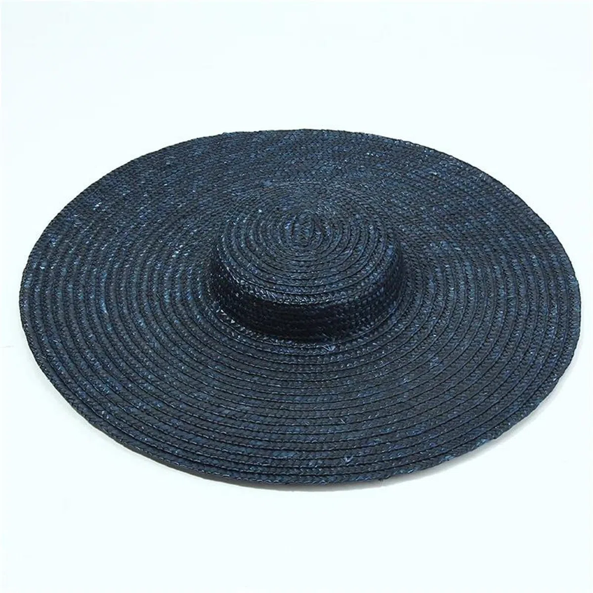 Sombrero de paja de ala ancha para mujer, parte superior plana, sombreros de playa de verano, gorra de viaje