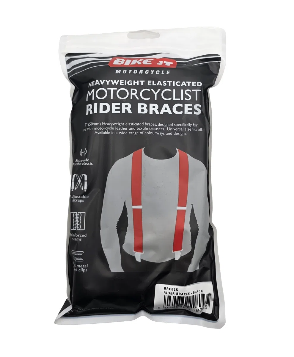 BIKEIT HEAVY DUTY ELASTICATED PAIR BRACES Motorbike Biker Rider Braces For Mens Pant Trouser
