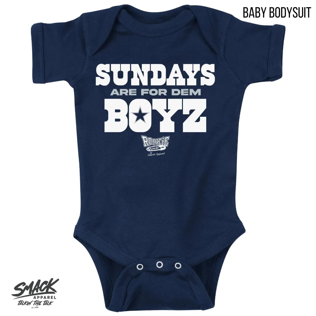 Sundays are for Dem Boyz Baby Apparel for Dallas Football Fans (NB-7T)