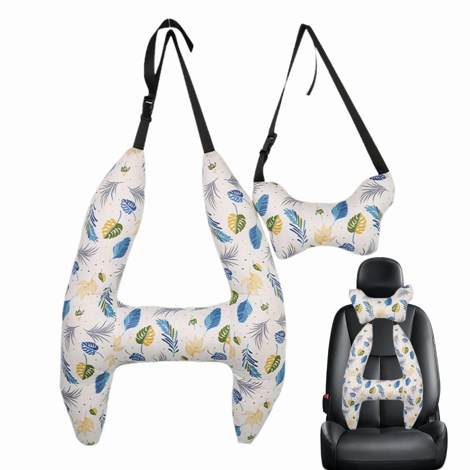 Almohada para el cuello de viaje,Almohada para reposacabezas del coche | Almohada de coche para niños Soporte Corporal N