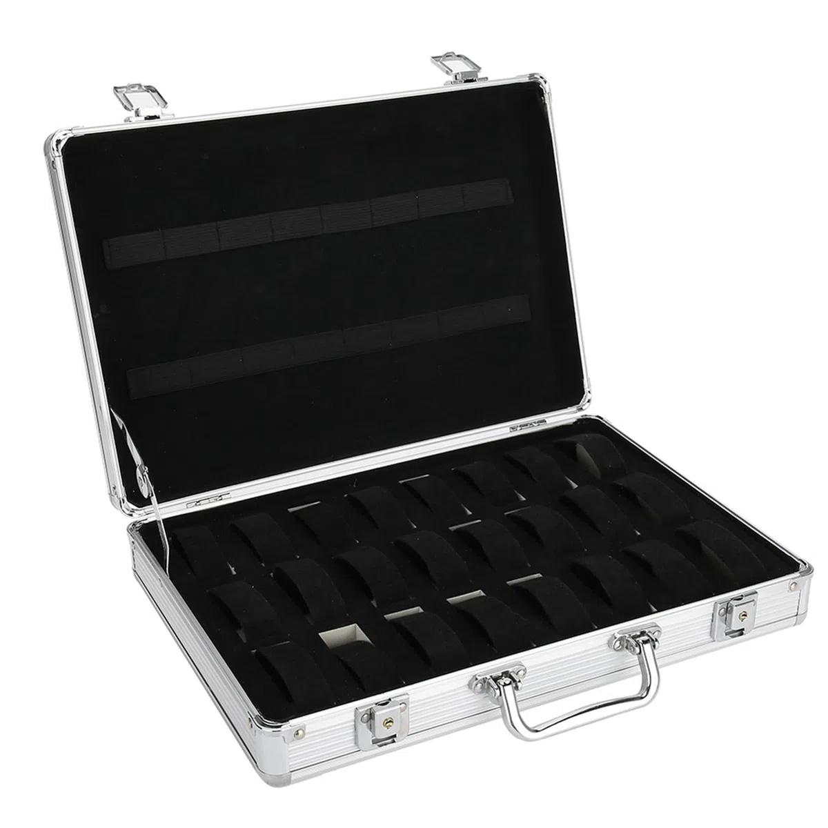 Caja de Almacenamiento de Relojes de Aleación de Aluminio de 24 Rejillas, Estuche Organizador Duradero y de Moda para Coleccionistas, Diseño Ecológico