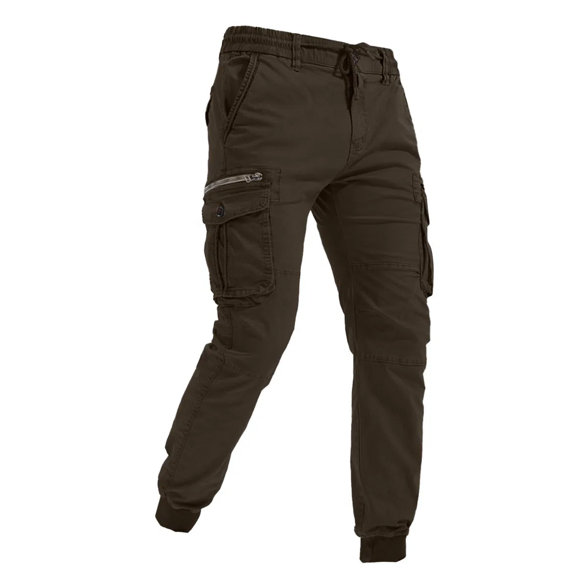Pantalones de trabajo para hombre con cintura elástica, pantalones de trabajo para hombre con cintura elástica, pantalones chinos con puños, pantalones de ocio, muchos bolsillos, ligeros, pantalones