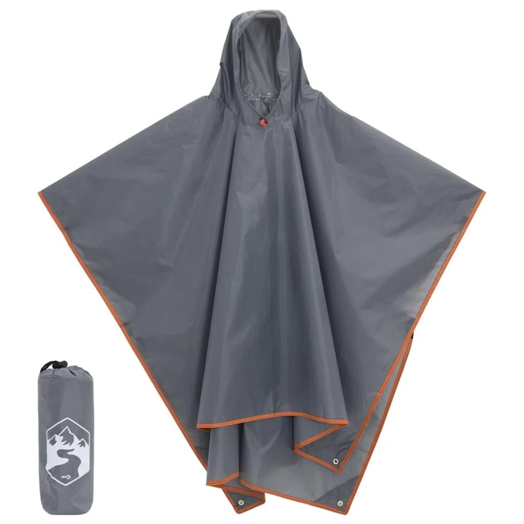 Poncho de lluvia con capucha 2 en 1 diseño de poliéster 223x, impermeable y plegable, con cierres de como mangas, versátil como lona de camping, manta de pícnic, para exteriores, trekking
