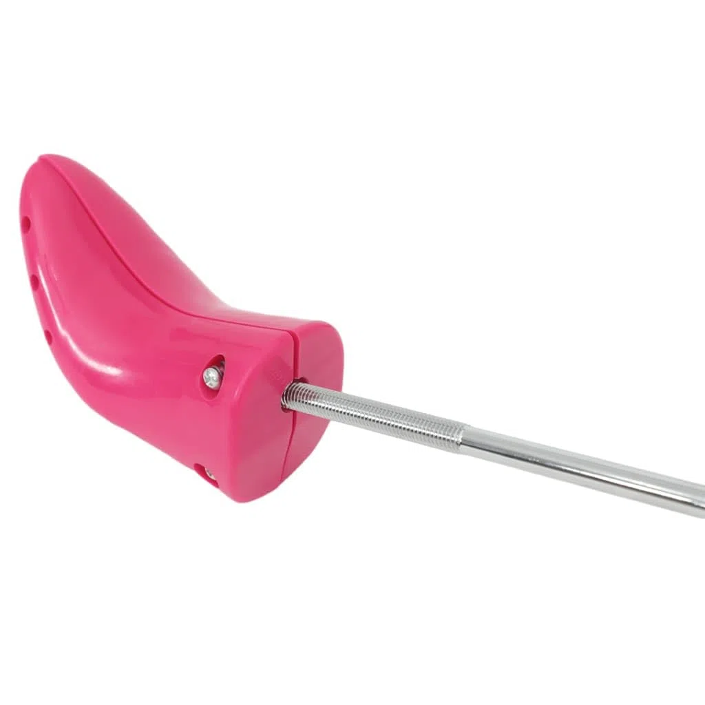 Horma de zapatos con calzador rosa EU 34-40, plástico duradero, elástico, para hombre y mujer, versátil, adecuado para alisar y secar botas y zapatos