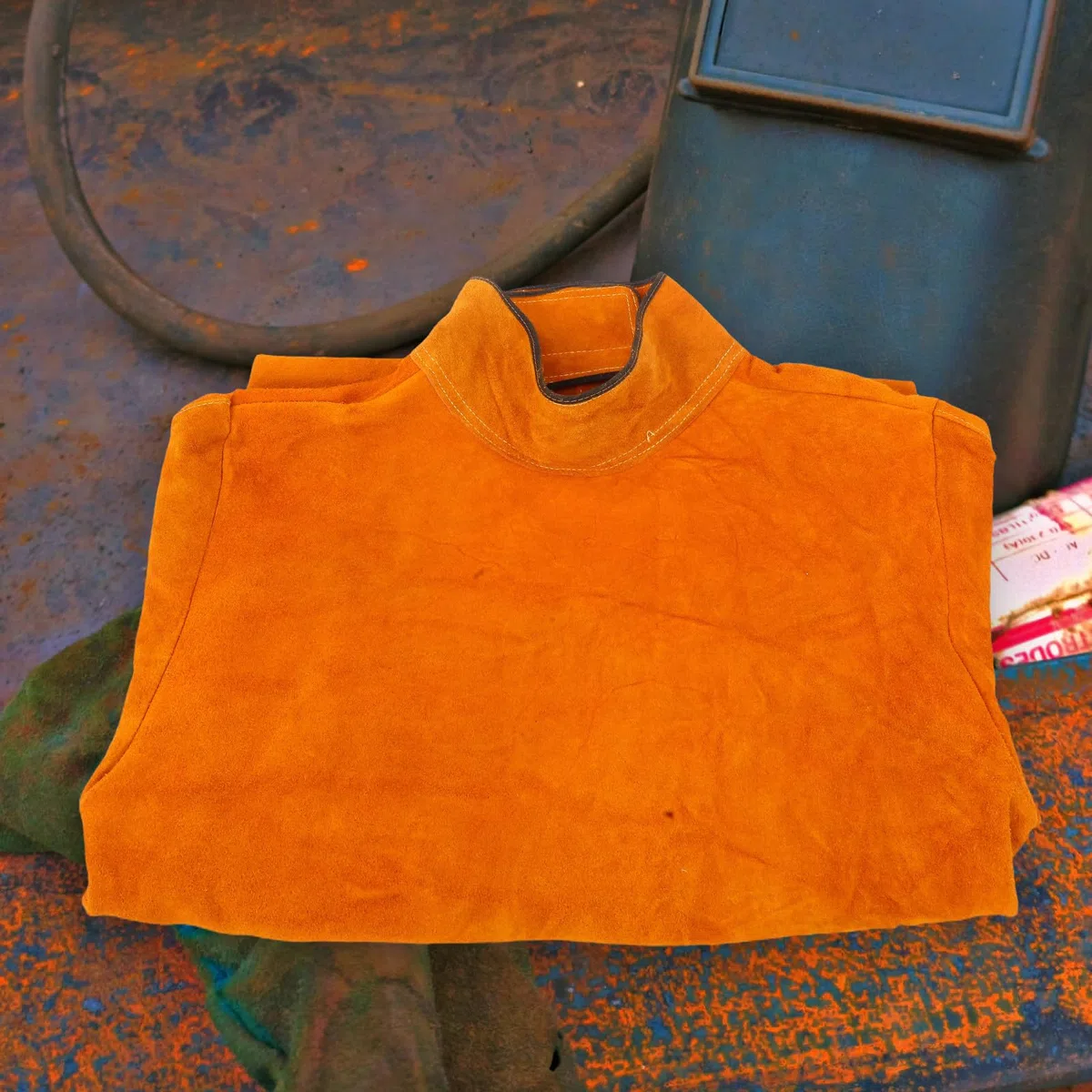 GALPADA Delantal Protector para Soldar de Cuero Resistente al Calor y Fuego, Ropa de Trabajo para Soldadura en Taller, Diseño Duradero y Resistente al Desgaste