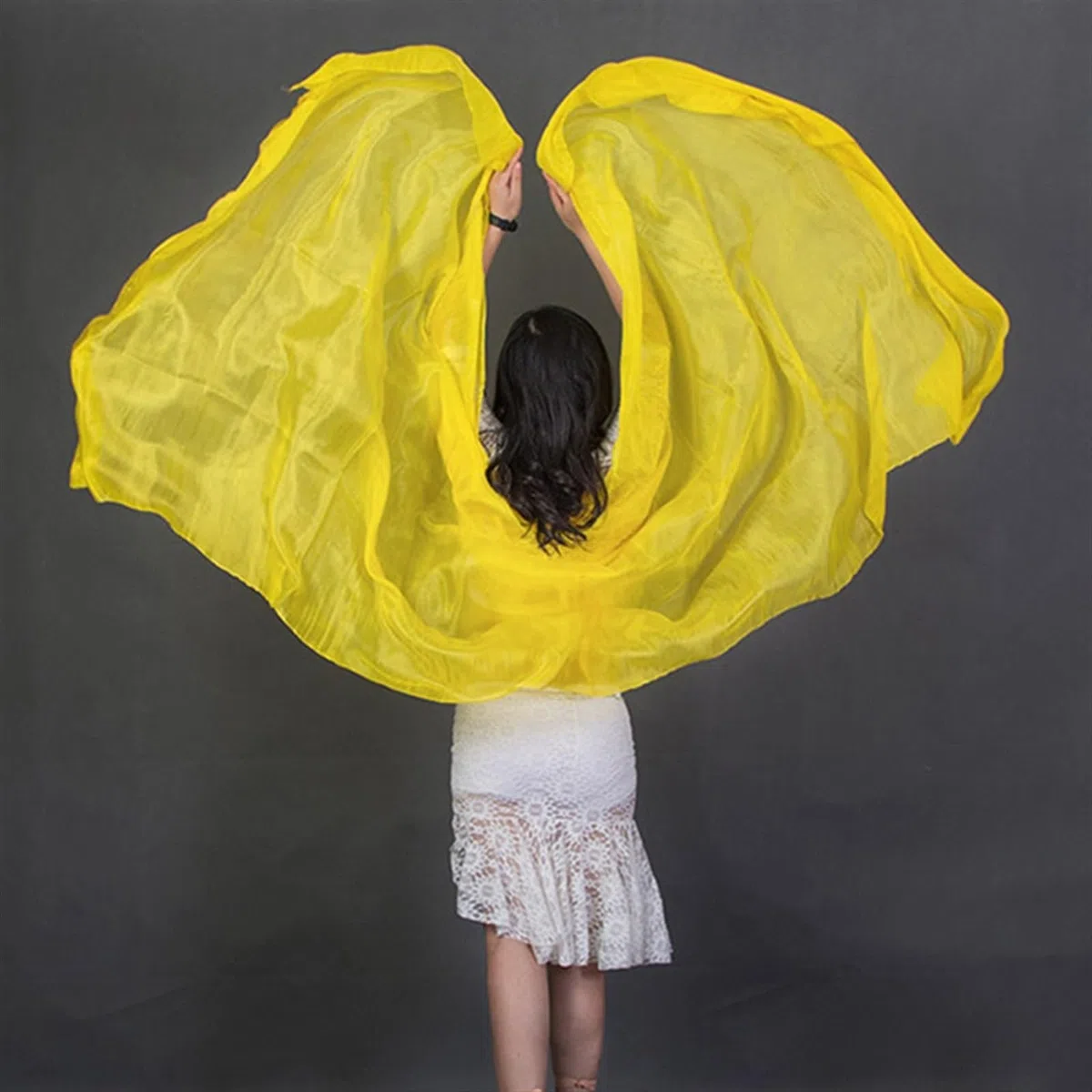 Velo de seda para danza del vientre 100% seda Performance Dance Color sólido Textura ligera velo chales mujeres bufanda disfraces accesorios velos danza del vientre 250 cm x 110 cm. Velos de seda para