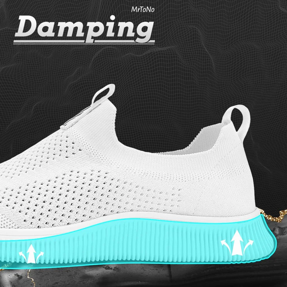 MrToNo Zapatillas deportivas para hombre sin cordones de malla transpirable para gimnasio, deportes, correr, ligeras, para caminar, zapatos de tenis deportivos informale