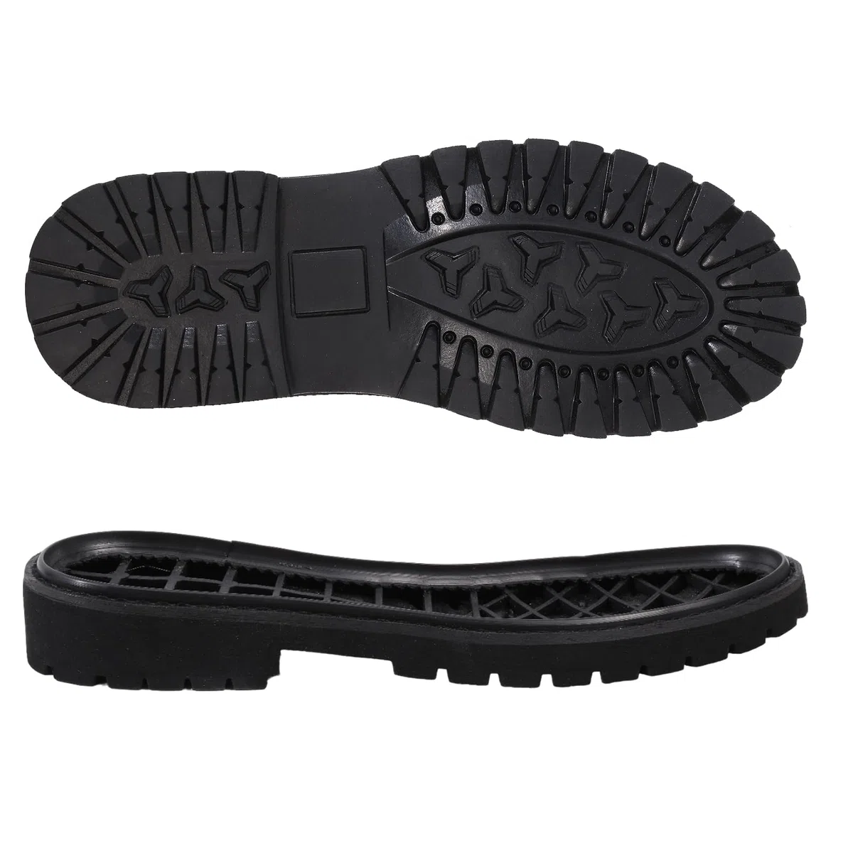 CHGCRAFT Suela completa de goma de repuesto, resistentes al desgaste, suela elevada para zapatos de trabajo y botas, color negro, 42 EU