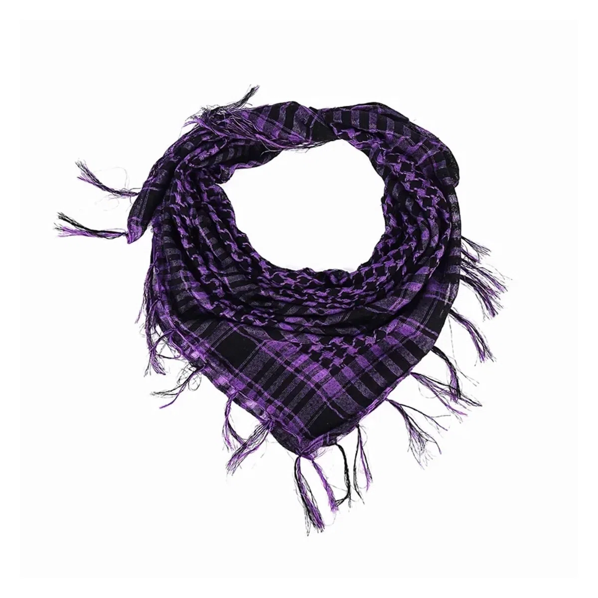 Bufanda 1/3 piezas de chal de senderismo al aire libre for hombre con borlas, a cuadros, bufanda, máscara(Purple,3pcs)