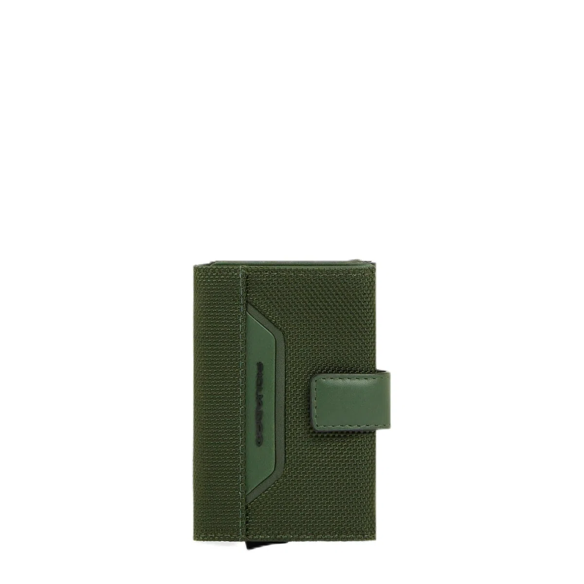 Piquadro – Portatarjetas de Telas Recicladas Automáticas – 2 Compartimentos, Protección RFID – Sostenible – Verde