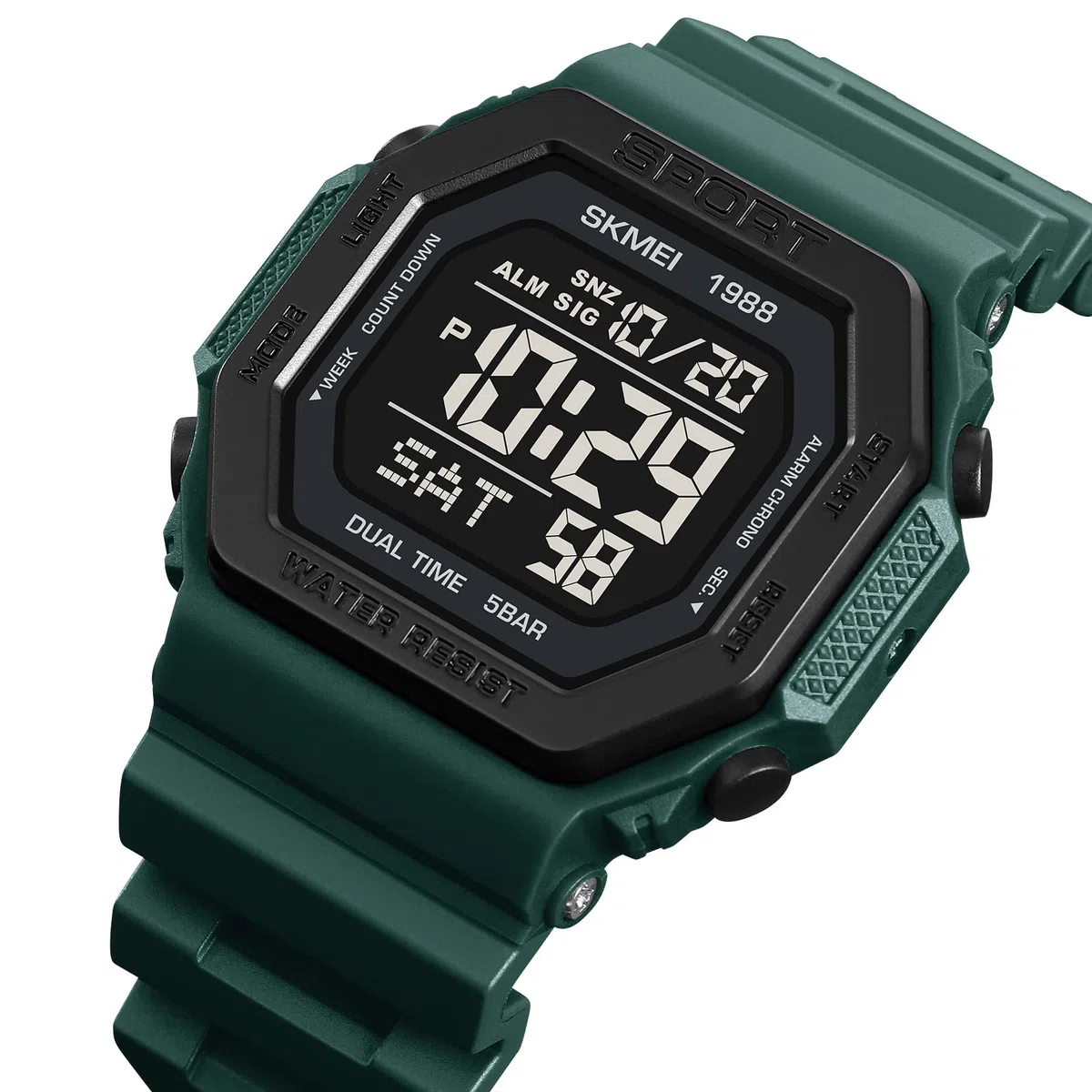 Relojes de moda para hombres y mujeres, unisex, verano, natación, retroiluminación, casual, impermeable, deportes al aire libre, reloj colorido con alarma multifunción, dos zonas horarias