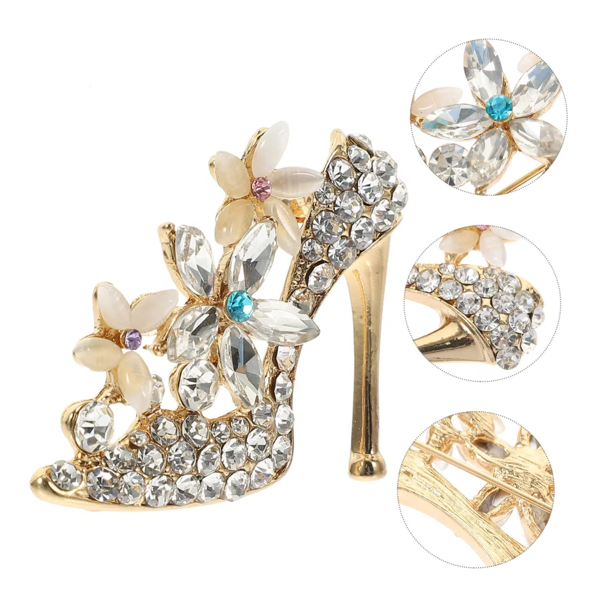 Broches Elegantes, alfileres de Pecho, broches de tacón Alto de aleación para Mujer, Decorativos