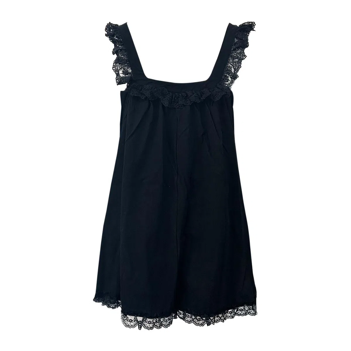 Vestido de verano para mujer con lazo sin espalda y ribete de encaje, suelto para bebé