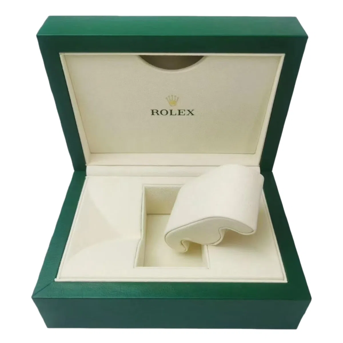 Mediano Estuche Reloj Verde Texturizado Diseño Crema Terciopelo Forro Exhibición Caja con Exterior Embalaje para Rolex Box