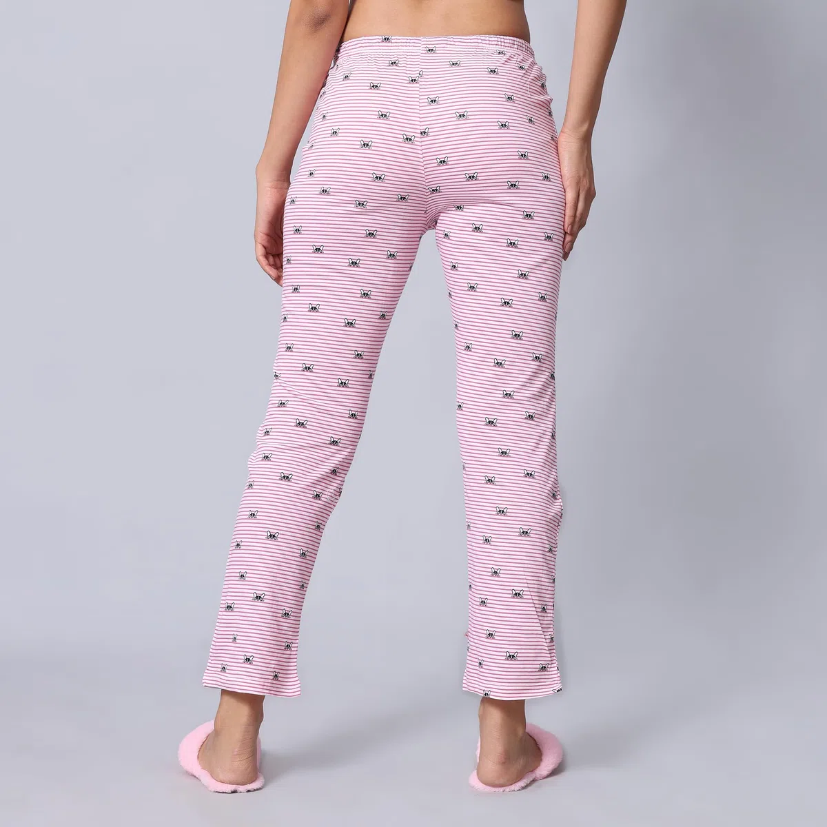 Evolove Pijama de algodón azul estampado para mujer