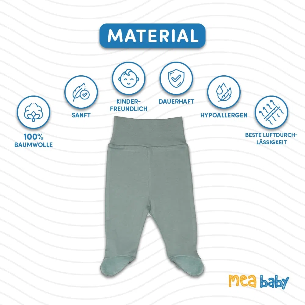 MEA BABY Pantalones de bebé con pie, pantalones de pelele para niños, pantalones de bebé para niñas, paquete de 5 unidades