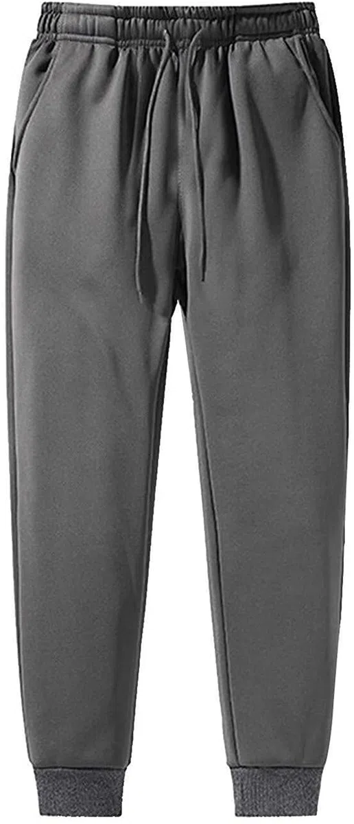 Pantalones deportivos de forro polar para hombre, pantalones deportivos con puños, pantalones de invierno, cálidos, casuales, pantalones deportivos, cintura elástica, pantalones de chándal con