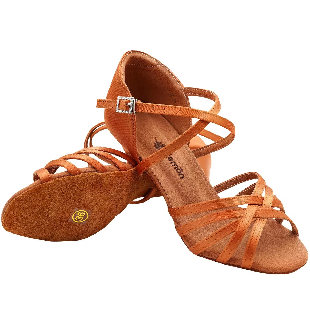 Zapatos de Latinos,Mujer Niña Satén Zapatillas Salón Salsa Baile Latino para Práctica Principiantes