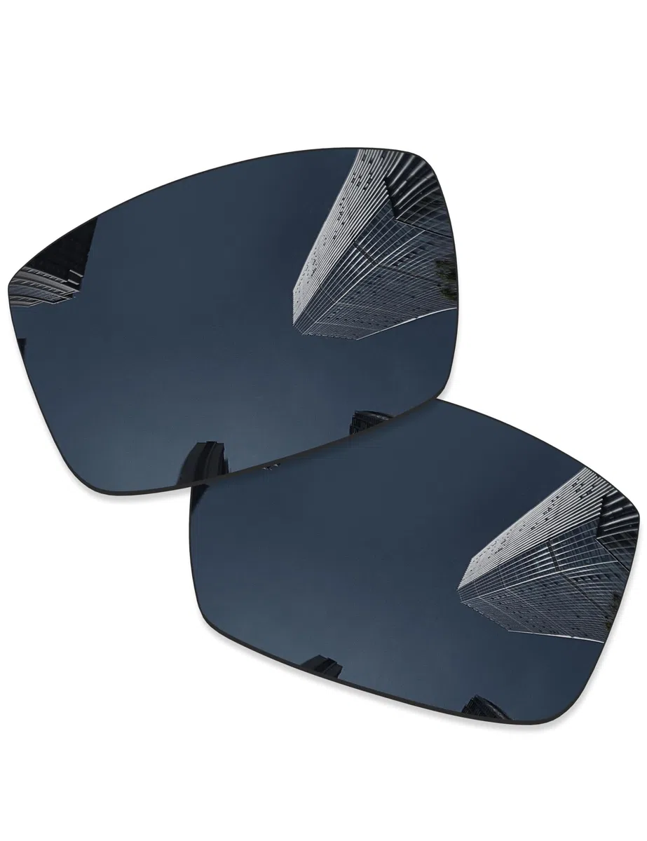 4 pares de lentes de repuesto para gafas de sol Oakley Gibston OO9449, color negro + titanio plateado + azul hielo + rojo fuego