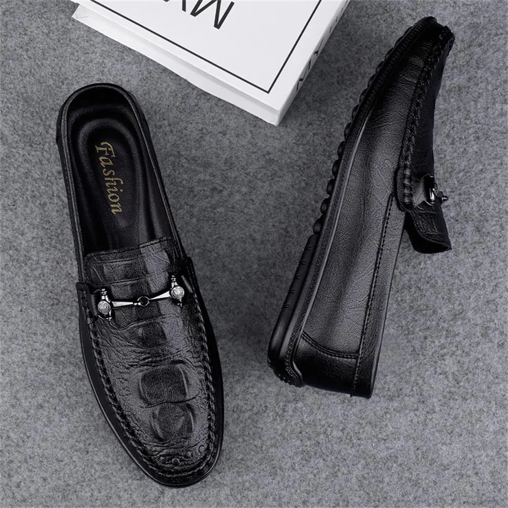 Mocasines de vestir de piel auténtica para hombre, mocasines casuales de moda para uso diario, Black, 41 1/3 EU