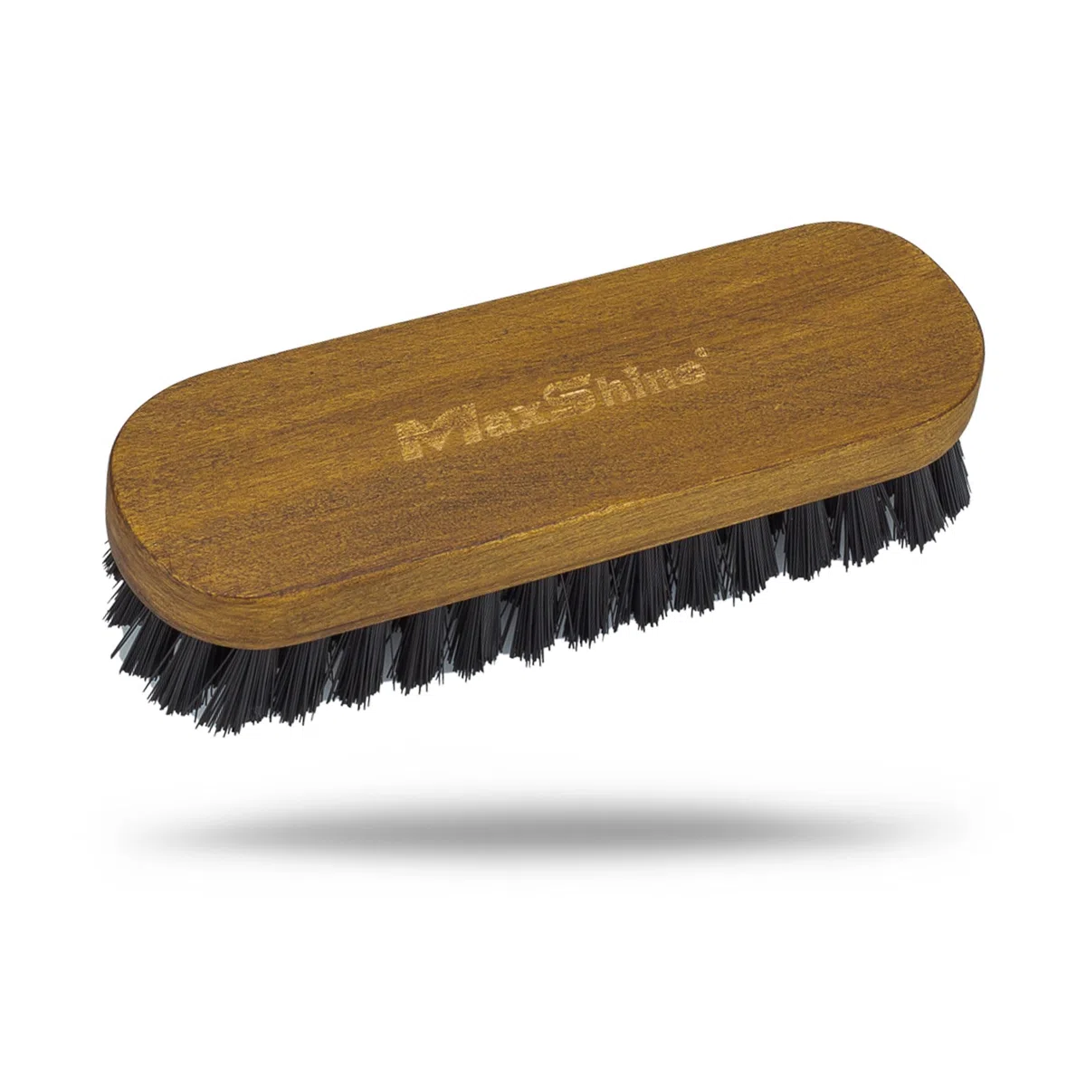 maxshine shinemaster piel brush- moldeado mango de madera y cerdas de nailon suave