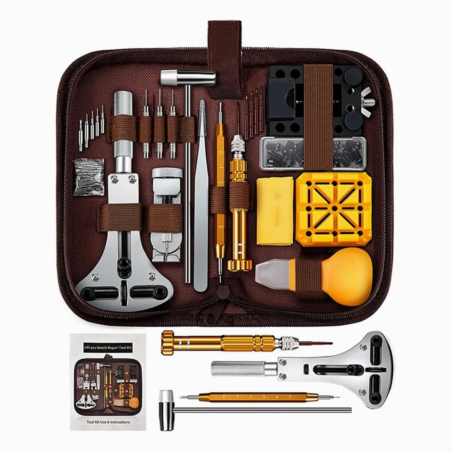 Kit de reparación de Relojes, 149 Piezas de Herramientas de reemplazo de batería de Reloj, Herramienta de reparación de Correa de Reloj, Juego de Herramientas de Barra de
