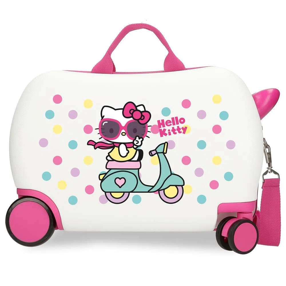 Hello Kitty Girl Gang Maleta Infantil Rosa, Rígida, 4 Ruedas | Equipaje Mano