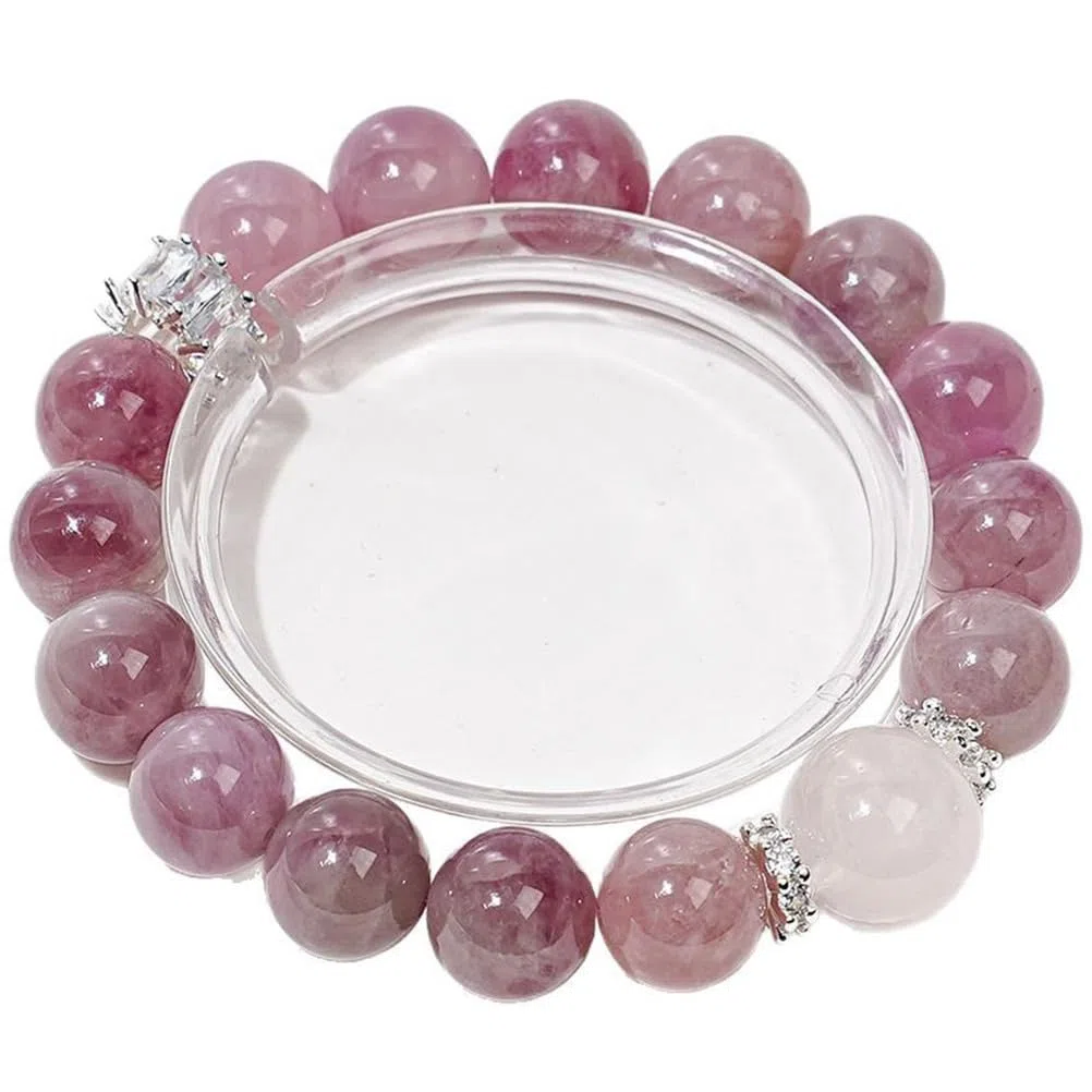 Pulsera de la Amistad de Cuarzo Rosa y Cuarzo Transparente, Mezcla de Cristal Rosa y Blanco para claridad y compasión, Pulseras elásticas a Juego, Regalo para Mejores Amigos