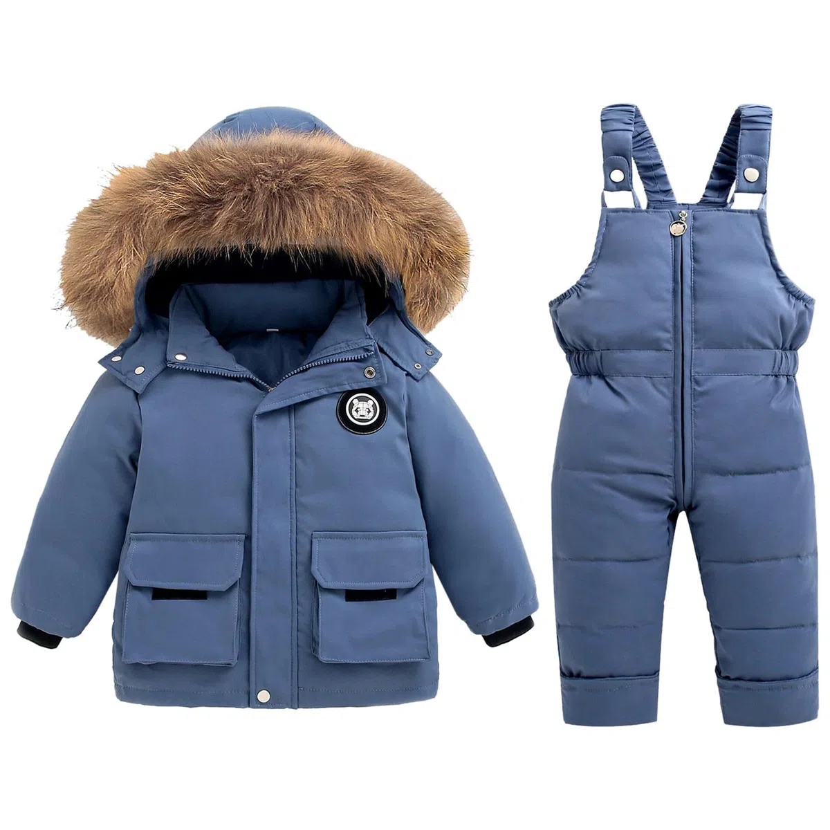 Generisch Niño Niño Invierno Niña Y Color Sólido Traje Nieve Pantalones Y Chaquetas Ropa Abrigo Bebé Ropa Conjunto Niñas