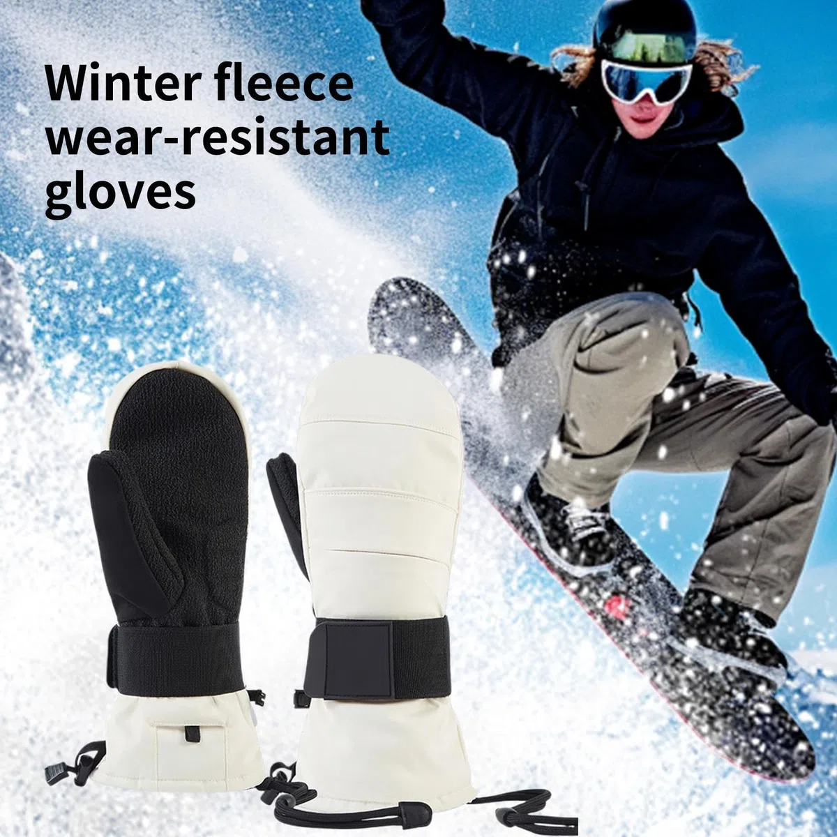 Guantes De Motocicleta Para Invierno | Manoplas Térmicas Para Pantalla Táctil, Con Protección De Muñeca Y Forro Polar Para Ciclismo | Para Hombres, Invierno, Moto, Esquí, Frío, Nieve, Actividades Al