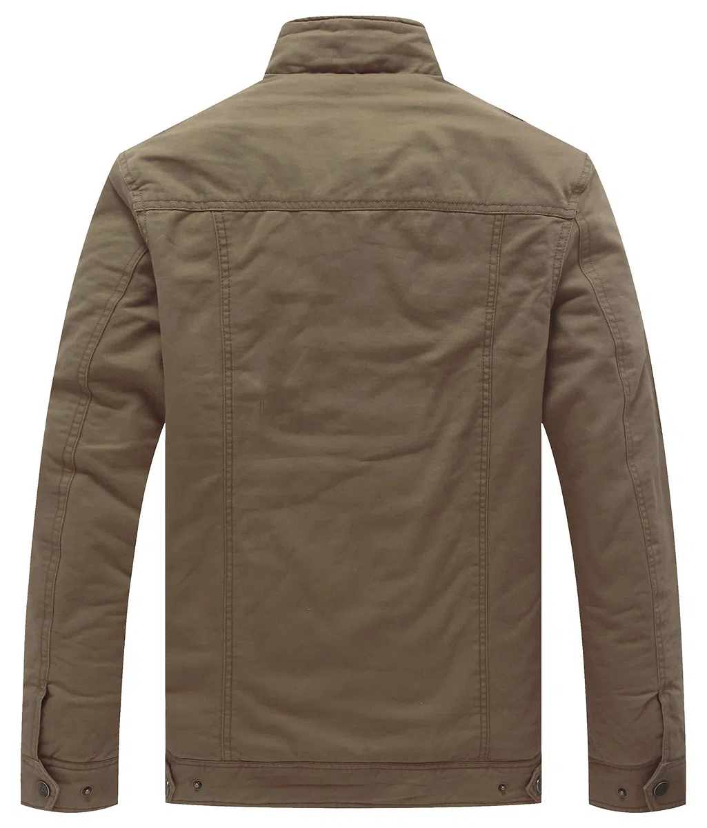 WenVen Chaqueta de Temporada de Algodón para Exteriores para Hombre Abrigo de Estilo Cargo Militar Clásico Cazadora con Forro Gruesa Rompevientos Casual Hombre