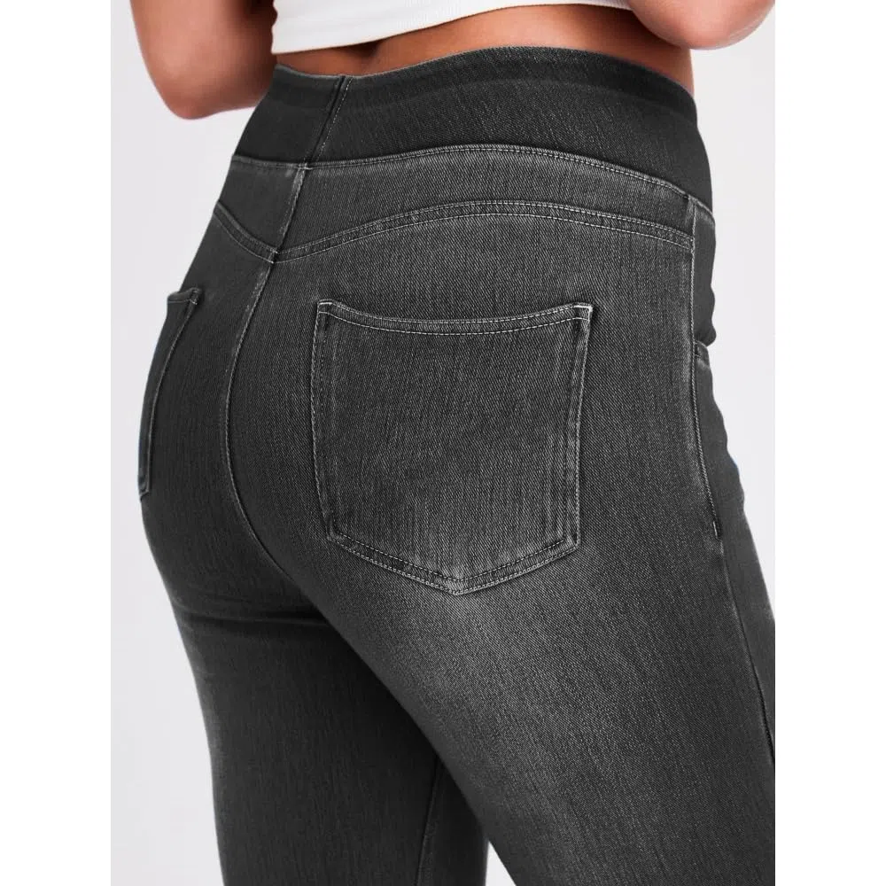 Jeans Mujer Stretch de Tiro Alto Corte Bootcut Lavado Denim Pantalones Casual Efecto Moldeador con Bolsillos Ajuste Recto y Cómodo skinny/A/XS