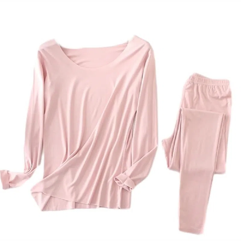 OFFSUM Ropa Interior Térmica Mujer - Pantalones Largos De Talla Grande 6XL para Mujer, Lencería Cómoda, Pijama, Tops Ajustados, Traje De 2 Piezas, Ropa Interior Informal De Invierno