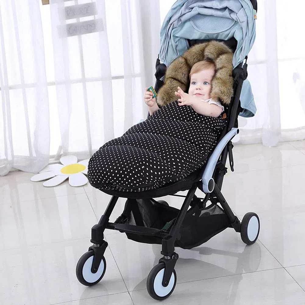 Encantador Universal Saco de Silla Carritos Sacos de Abrigo Invierno Térmica Cómodo Aire Libre Windproof Adecuado Cochecito Silla de Paseo Sillas de Coche (Negro)